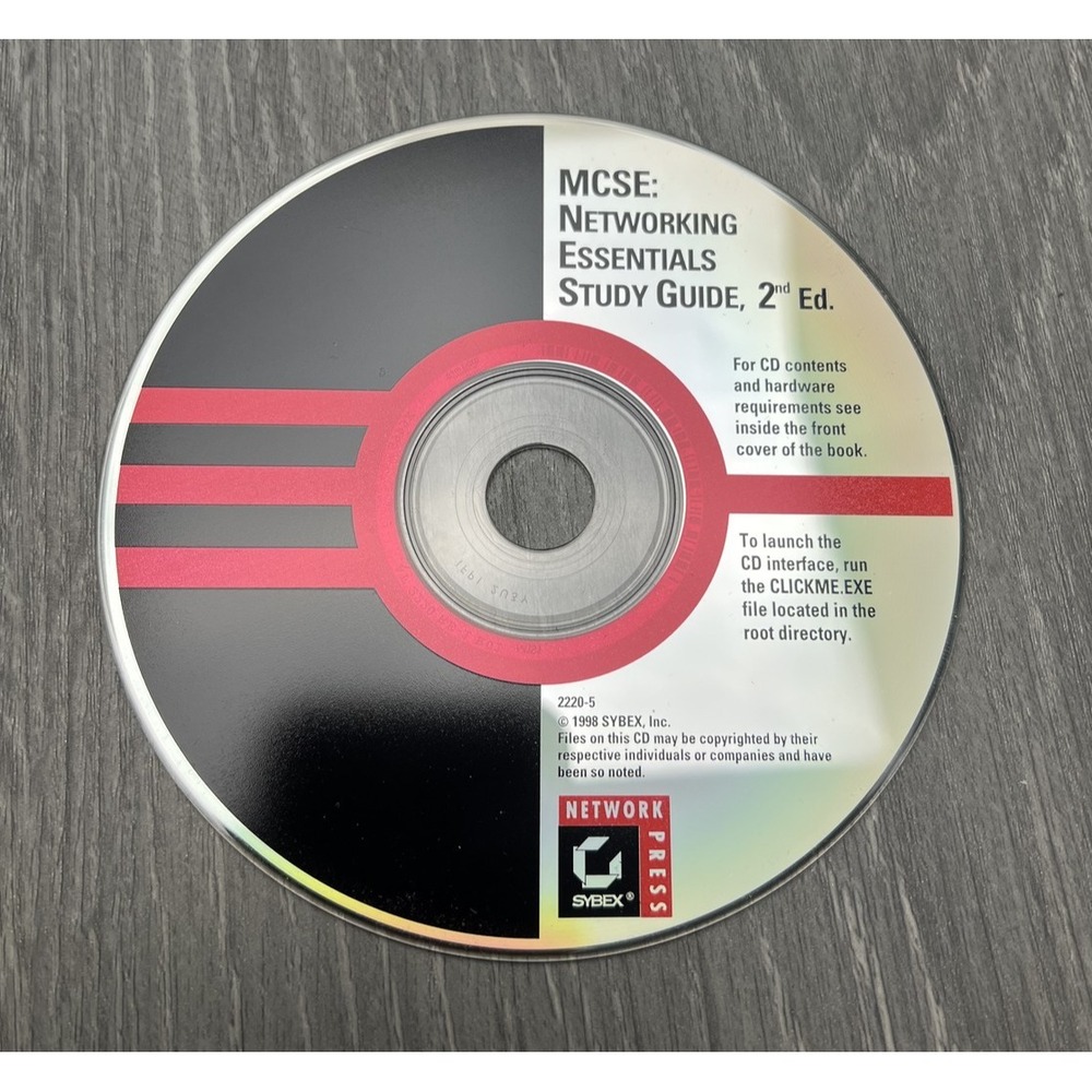 MCSE‎ Networking Essentials Study Guide 2nd Ed SYBEX CD-ROM 1998 Network Press
